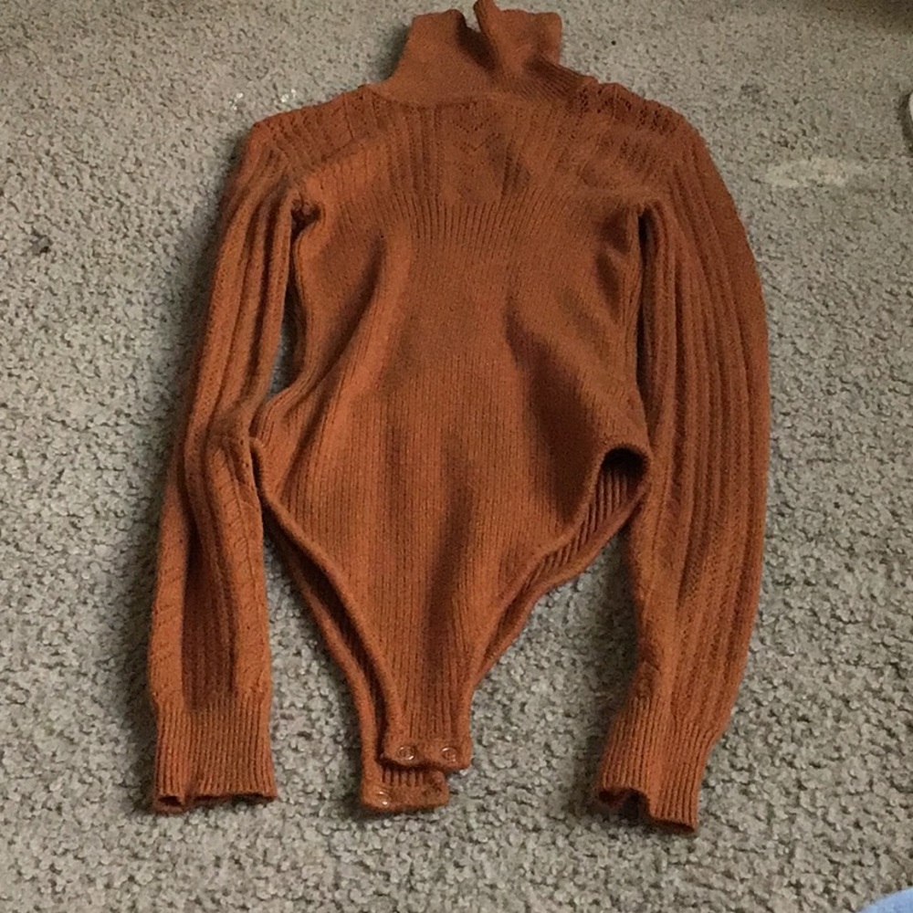 Women's Orange Turtleneck Sweater